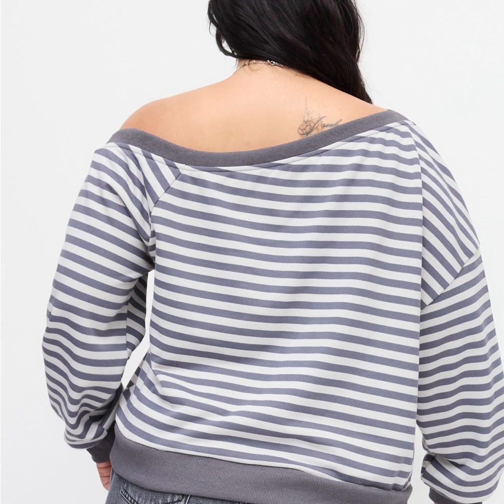 Cider Striped Sweatshirt Dachshund Print NWT - Picture 3 of 8
